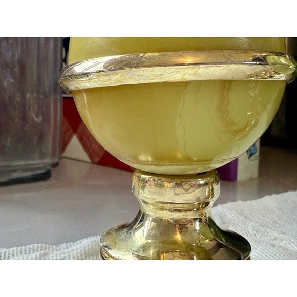 Vintage Pair of Onyx Brass England Small Vases Pitchers Jugs - Picture 15 of 16